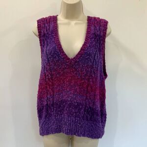 Vintage Y2K Liz Claiborne Liz Sport Sweater Vest Size L in Purples
